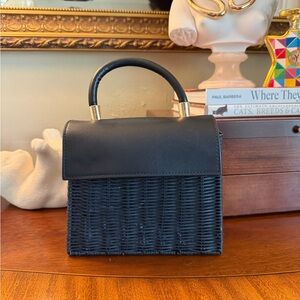 Anthropologie Black Woven Mini Bag